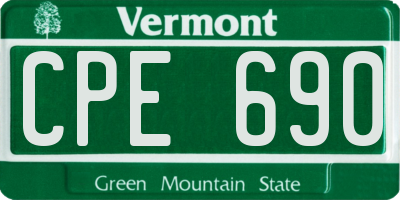 VT license plate CPE690