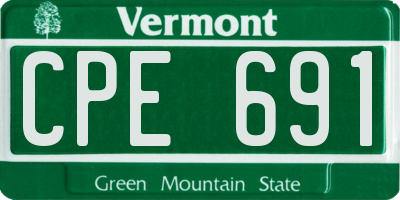 VT license plate CPE691