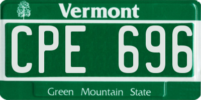 VT license plate CPE696