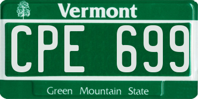 VT license plate CPE699
