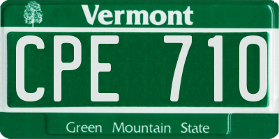 VT license plate CPE710