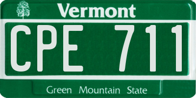 VT license plate CPE711
