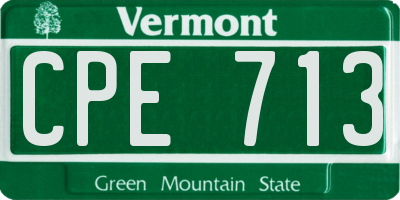 VT license plate CPE713