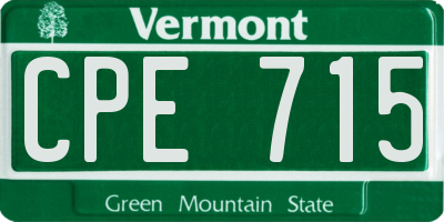 VT license plate CPE715