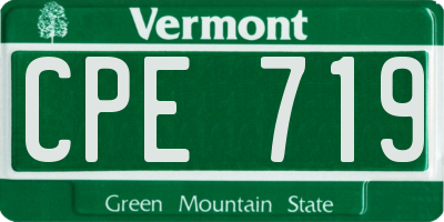 VT license plate CPE719