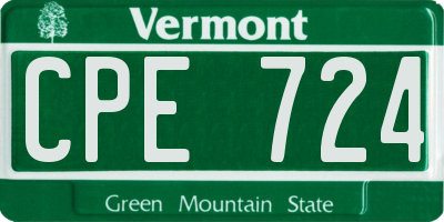VT license plate CPE724