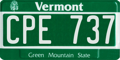 VT license plate CPE737