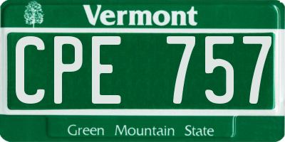 VT license plate CPE757