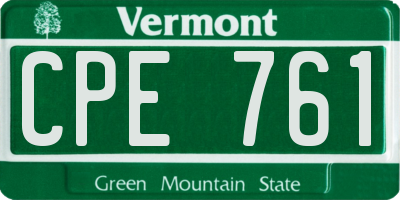 VT license plate CPE761