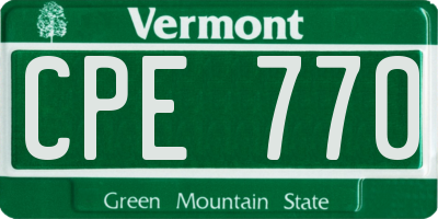 VT license plate CPE770