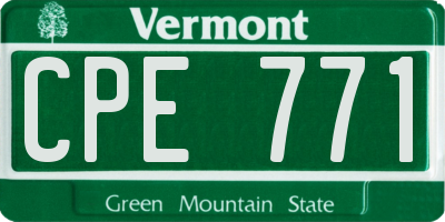 VT license plate CPE771