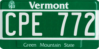 VT license plate CPE772