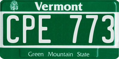 VT license plate CPE773
