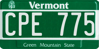 VT license plate CPE775