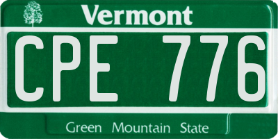 VT license plate CPE776