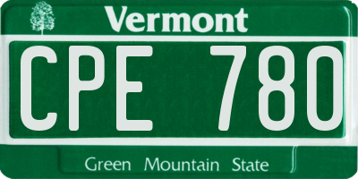 VT license plate CPE780