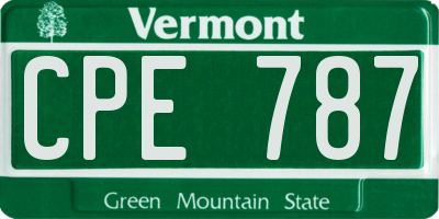 VT license plate CPE787