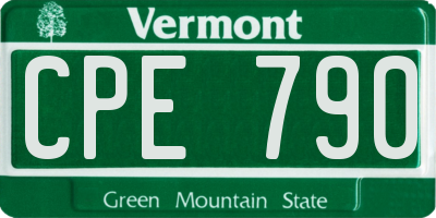 VT license plate CPE790