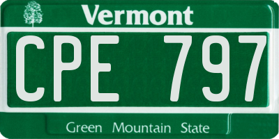 VT license plate CPE797