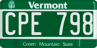VT license plate CPE798