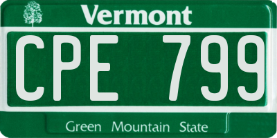 VT license plate CPE799