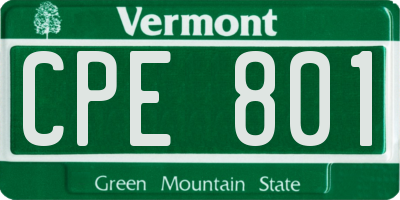 VT license plate CPE801