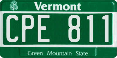 VT license plate CPE811