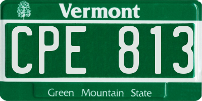 VT license plate CPE813