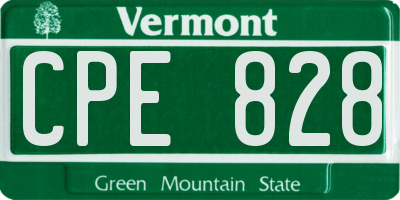 VT license plate CPE828
