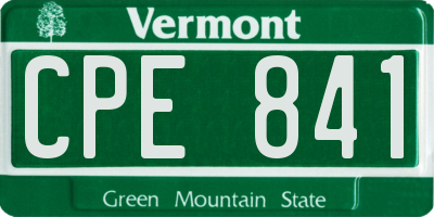 VT license plate CPE841