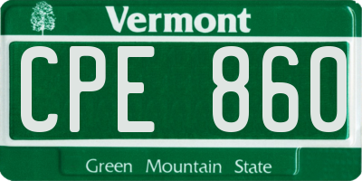 VT license plate CPE860