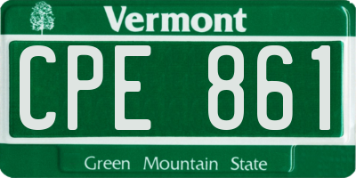 VT license plate CPE861