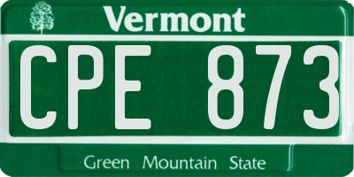 VT license plate CPE873