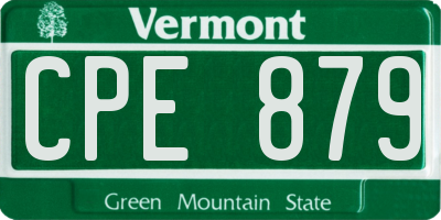 VT license plate CPE879