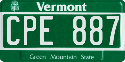 VT license plate CPE887