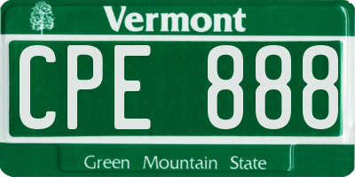 VT license plate CPE888