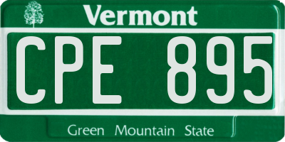 VT license plate CPE895