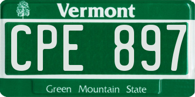VT license plate CPE897
