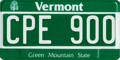 VT license plate CPE900
