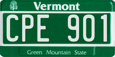 VT license plate CPE901