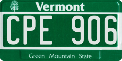 VT license plate CPE906