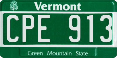 VT license plate CPE913