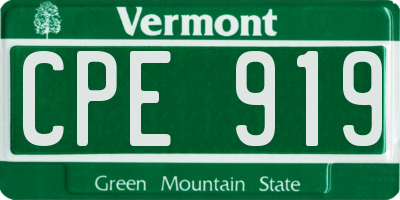 VT license plate CPE919
