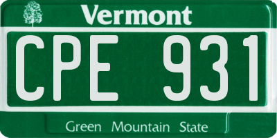 VT license plate CPE931