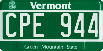 VT license plate CPE944