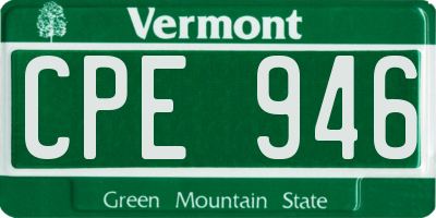 VT license plate CPE946