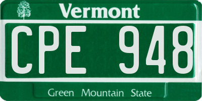 VT license plate CPE948