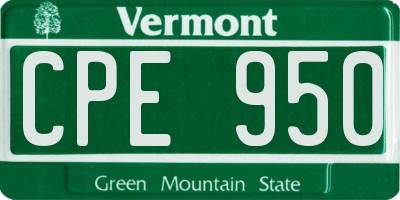 VT license plate CPE950
