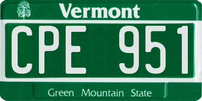 VT license plate CPE951