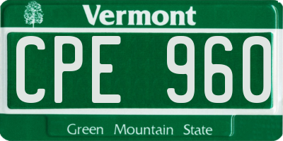 VT license plate CPE960
